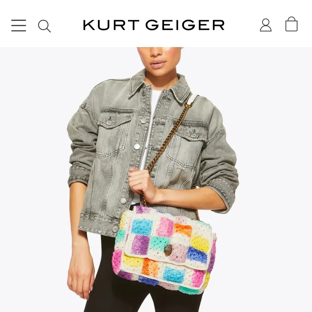 Kurt Geiger Multicolor Crochet Patchwork Crossbod… - image 3